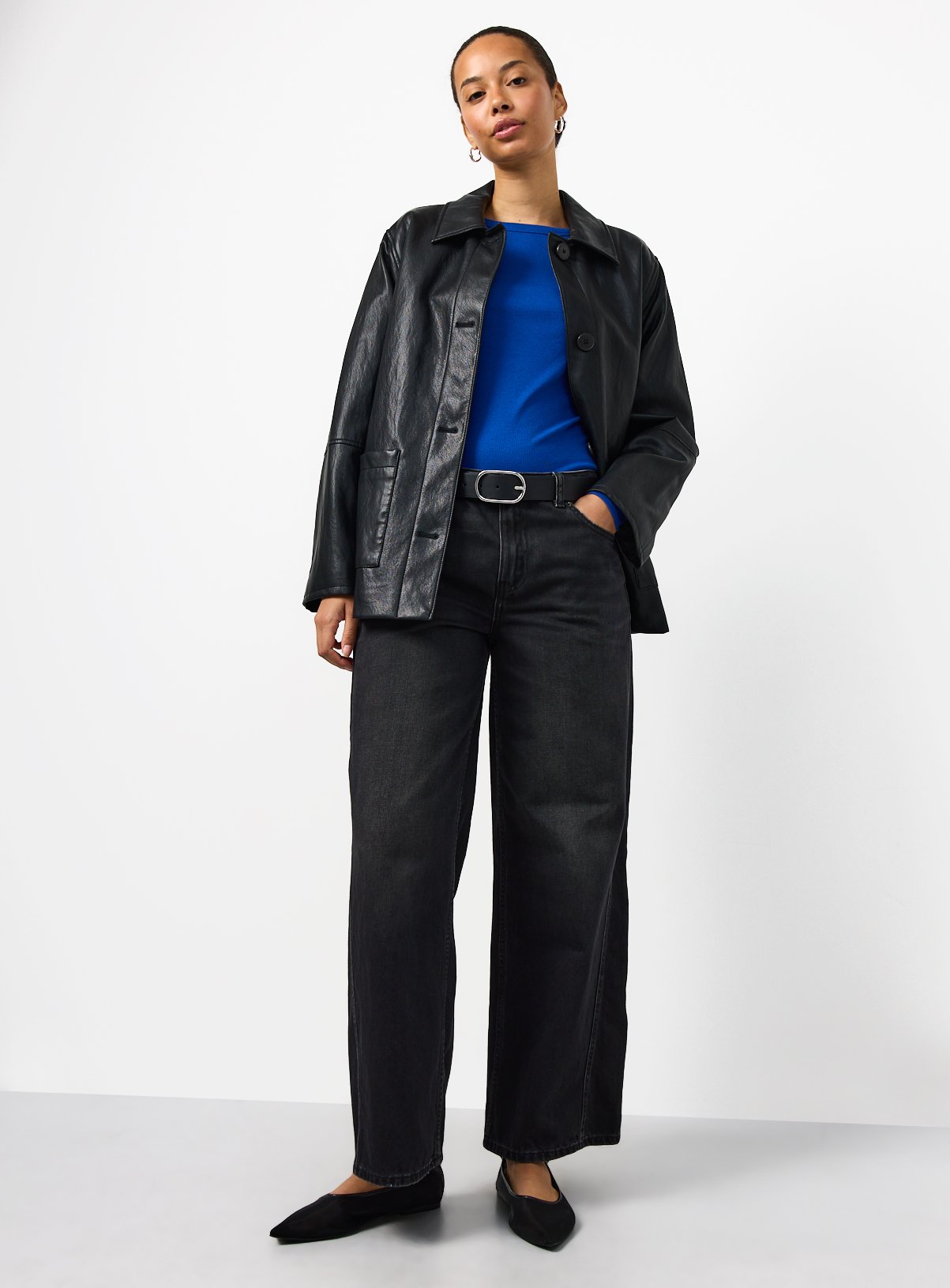 Bright Blue Modal Ribbed Long Sleeve Top 16 - Image 2 thumbnail
